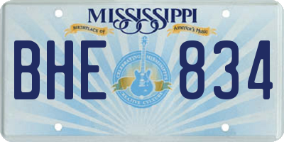 MS license plate BHE834