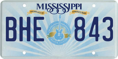 MS license plate BHE843