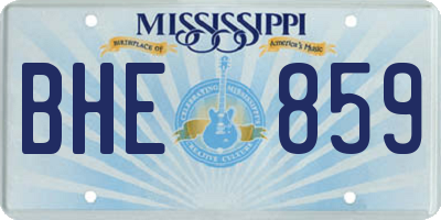 MS license plate BHE859