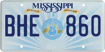 MS license plate BHE860