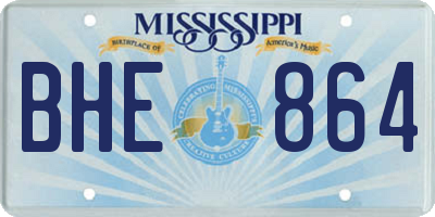 MS license plate BHE864