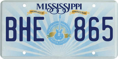 MS license plate BHE865