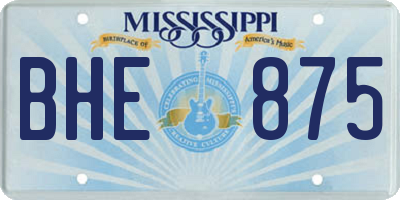 MS license plate BHE875