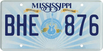 MS license plate BHE876