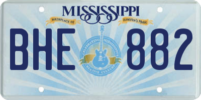 MS license plate BHE882