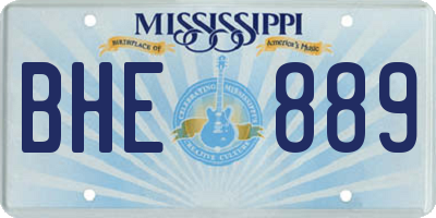 MS license plate BHE889