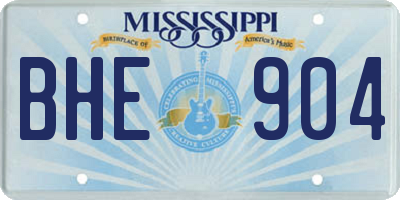 MS license plate BHE904