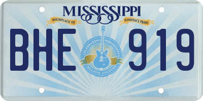 MS license plate BHE919