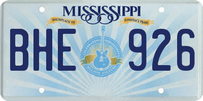 MS license plate BHE926