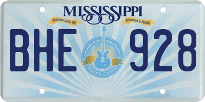 MS license plate BHE928