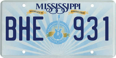 MS license plate BHE931