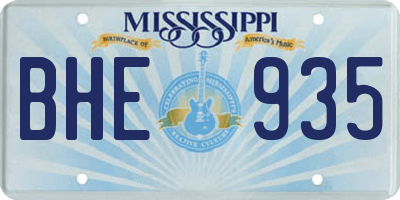 MS license plate BHE935