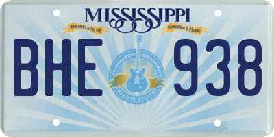 MS license plate BHE938
