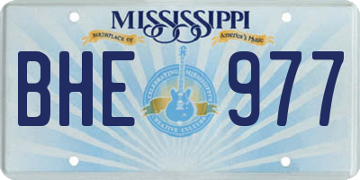 MS license plate BHE977