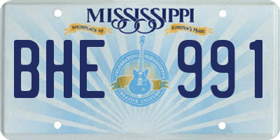 MS license plate BHE991
