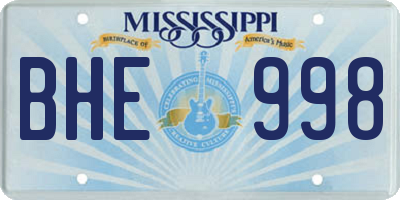 MS license plate BHE998