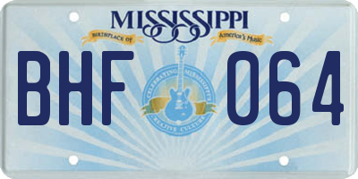 MS license plate BHF064