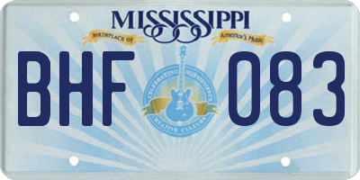 MS license plate BHF083
