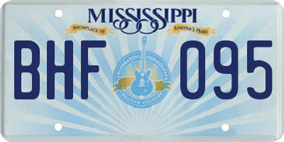 MS license plate BHF095