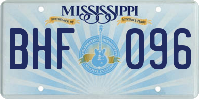 MS license plate BHF096