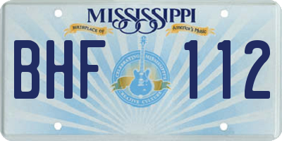 MS license plate BHF112
