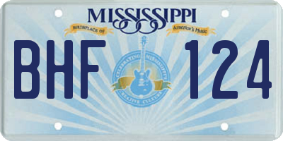MS license plate BHF124