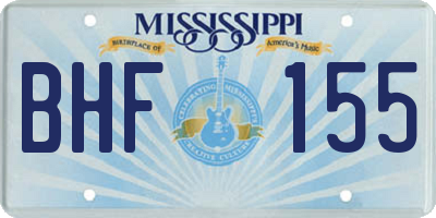 MS license plate BHF155