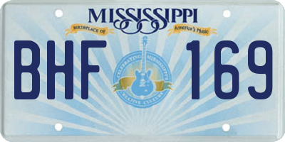 MS license plate BHF169