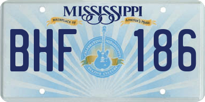 MS license plate BHF186