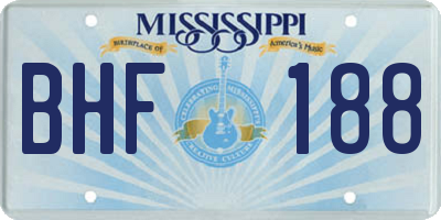 MS license plate BHF188