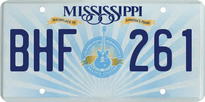 MS license plate BHF261