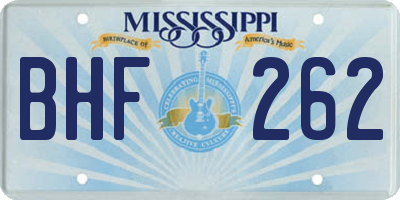 MS license plate BHF262