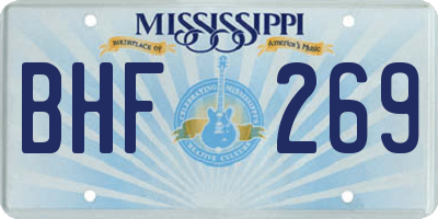MS license plate BHF269