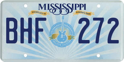MS license plate BHF272