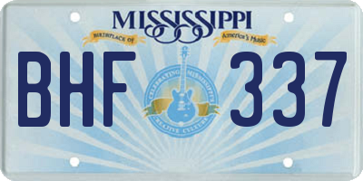 MS license plate BHF337