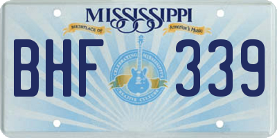 MS license plate BHF339