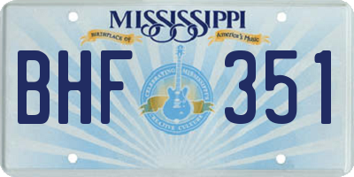 MS license plate BHF351