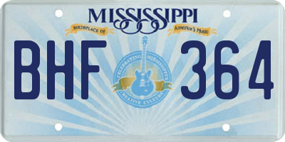 MS license plate BHF364