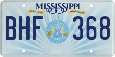 MS license plate BHF368