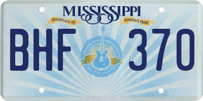 MS license plate BHF370