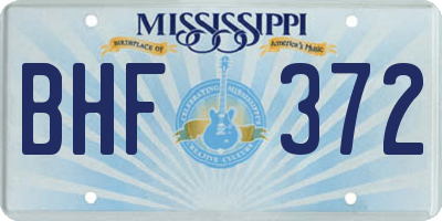 MS license plate BHF372