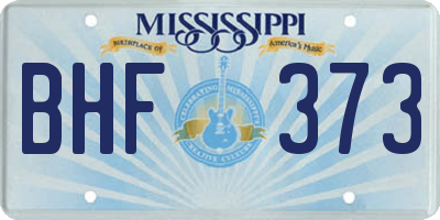 MS license plate BHF373