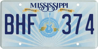 MS license plate BHF374