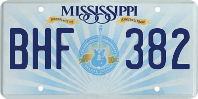 MS license plate BHF382