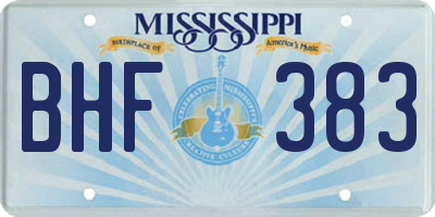MS license plate BHF383