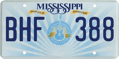 MS license plate BHF388