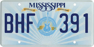 MS license plate BHF391