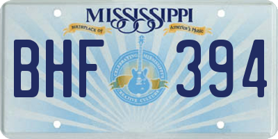 MS license plate BHF394