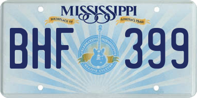 MS license plate BHF399