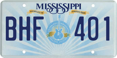 MS license plate BHF401